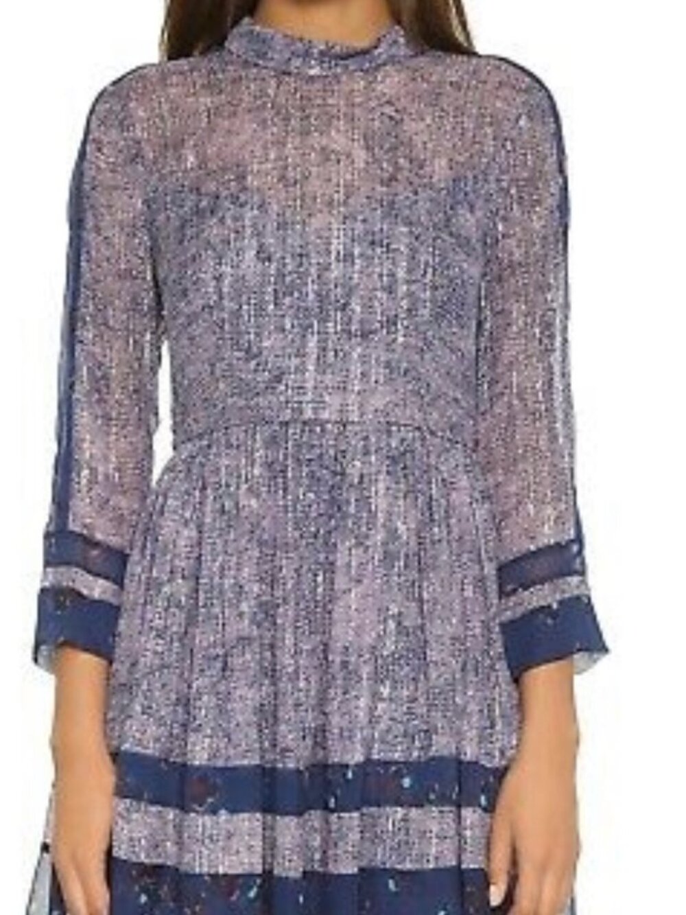 Rebecca Taylor Static Mixed Print Dress